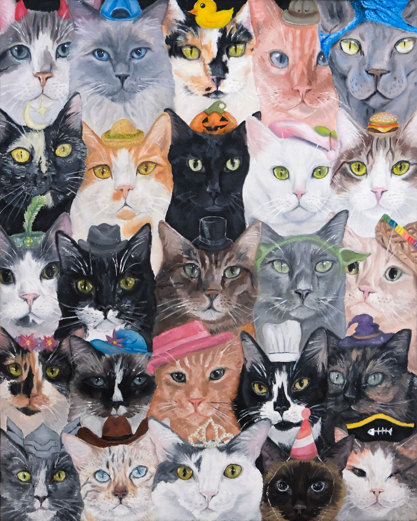Cats in Hats Print