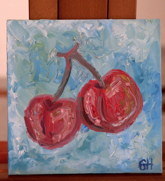 Pair of Cherries on Bleu