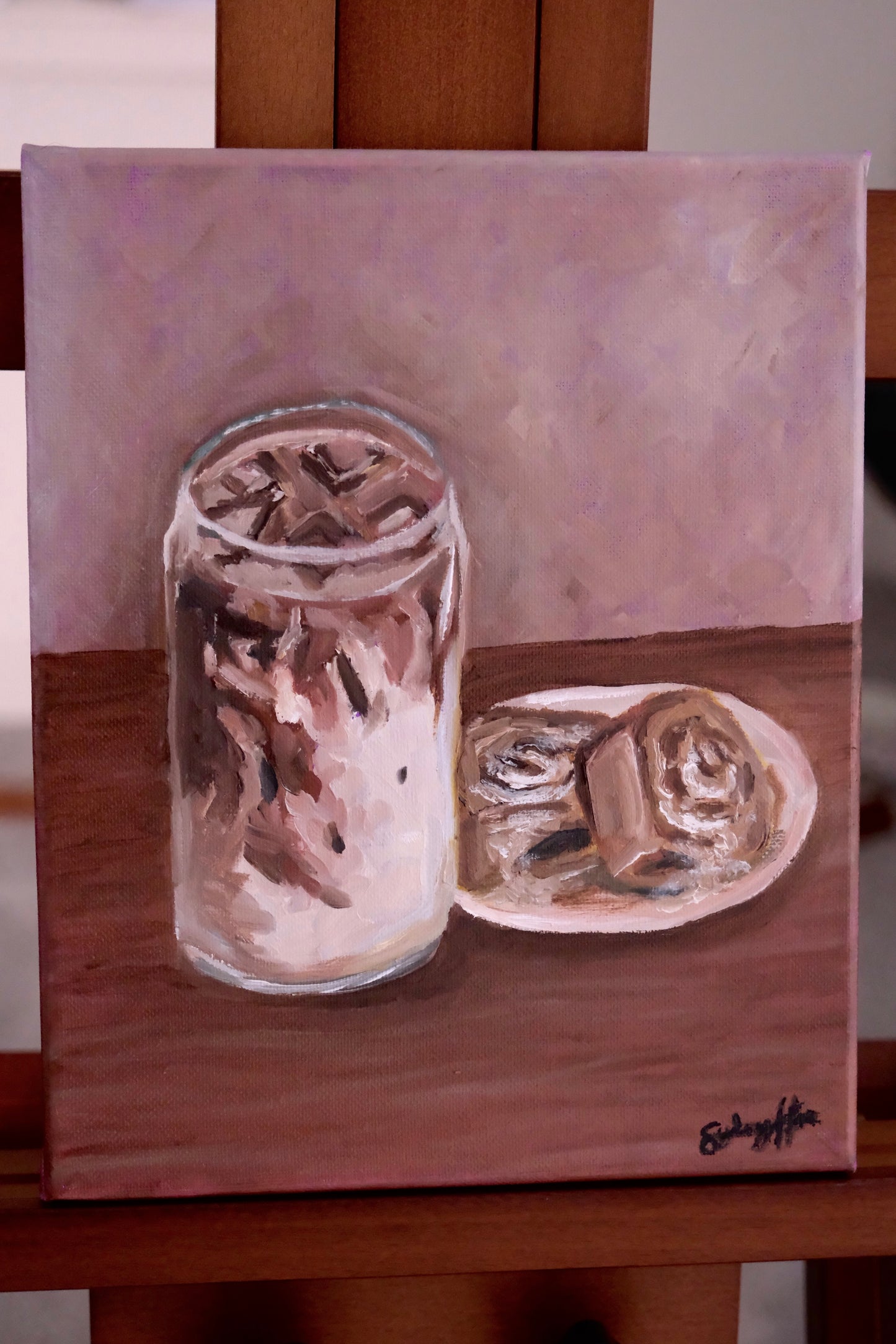 Iced Coffee with Homemade Cinnamon Rolls